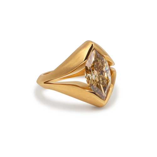 Brown marquise split ring