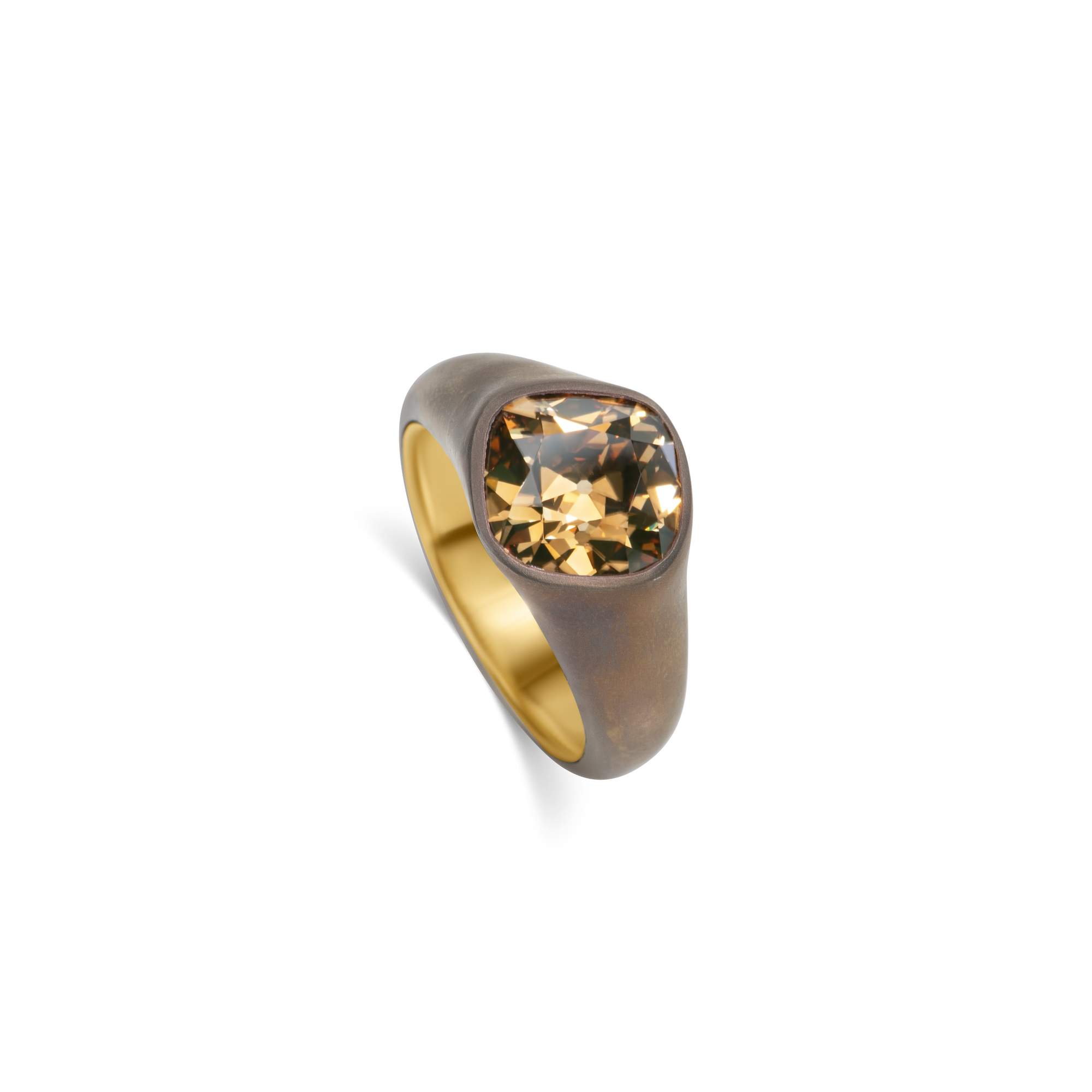 Brown Titanium Men Ring