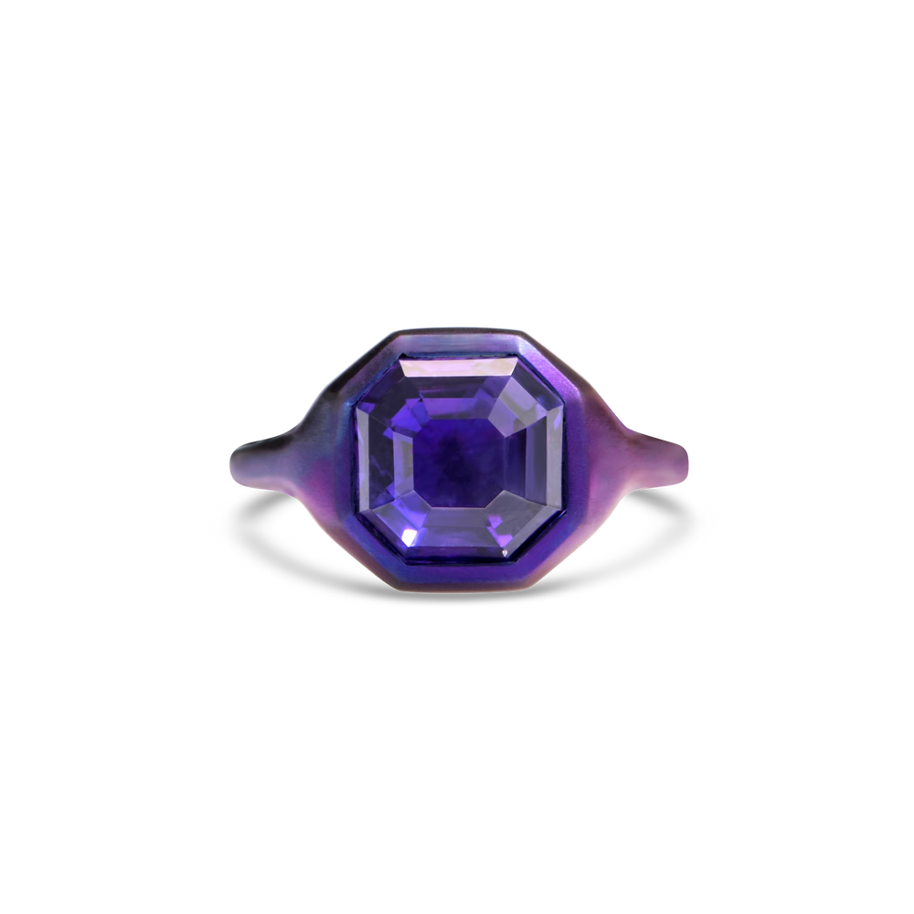 Heroes ring color changing purple sapphire